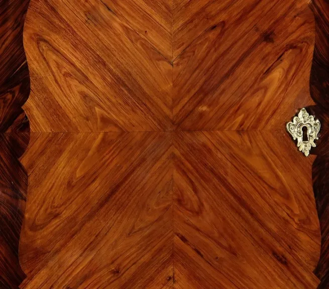 Rare et Exceptionnel Meuble Secrétaire en bois précieux, estampillé J. Popsel, Louis XV - XVIIIe