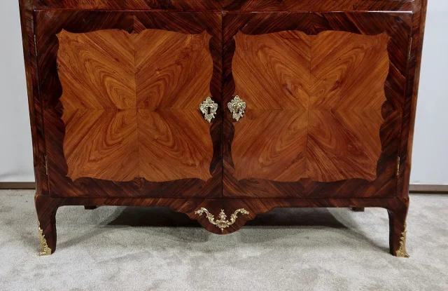 Rare et Exceptionnel Meuble Secrétaire en bois précieux, estampillé J. Popsel, Louis XV - XVIIIe