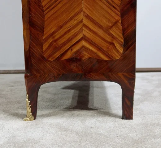 Rare et Exceptionnel Meuble Secrétaire en bois précieux, estampillé J. Popsel, Louis XV - XVIIIe
