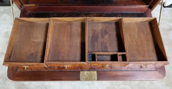 Rare et Exceptionnel Meuble Secrétaire en bois précieux, estampillé J. Popsel, Louis XV - XVIIIe