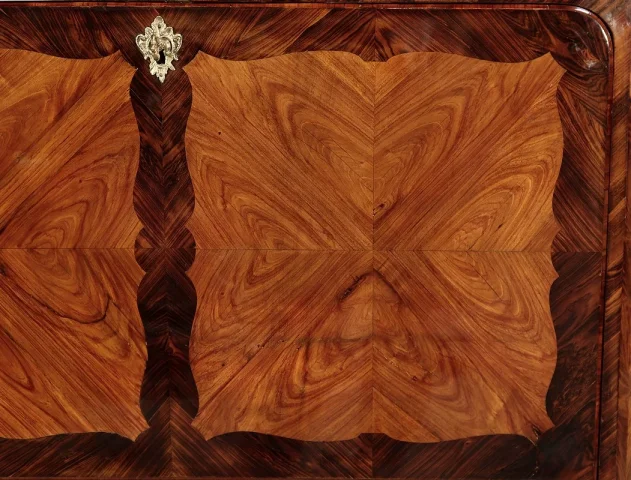 Rare et Exceptionnel Meuble Secrétaire en bois précieux, estampillé J. Popsel, Louis XV - XVIIIe