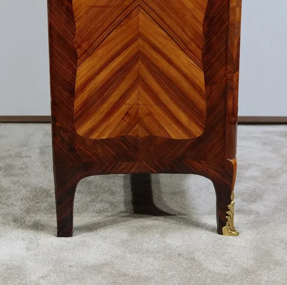 Rare et Exceptionnel Meuble Secrétaire en bois précieux, estampillé J. Popsel, Louis XV - XVIIIe