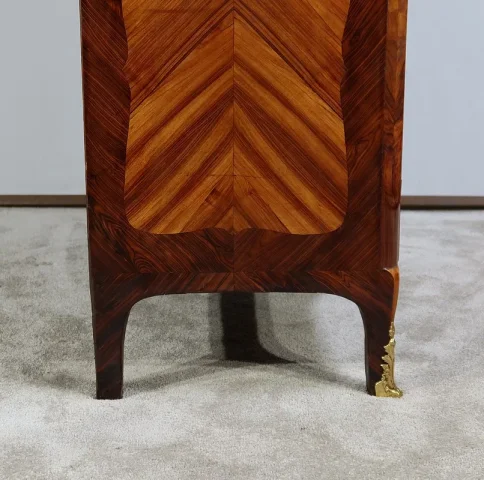Rare et Exceptionnel Meuble Secrétaire en bois précieux, estampillé J. Popsel, Louis XV - XVIIIe