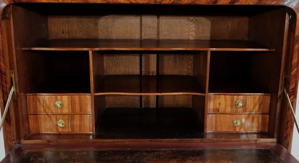 Rare et Exceptionnel Meuble Secrétaire en bois précieux, estampillé J. Popsel, Louis XV - XVIIIe