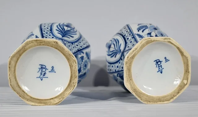 PAIR OF DELFT FAIENCE  VASES