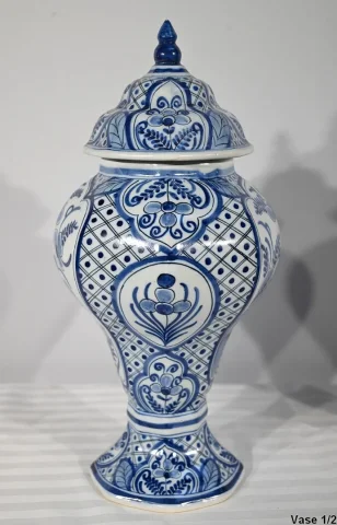 PAIR OF DELFT FAIENCE  VASES