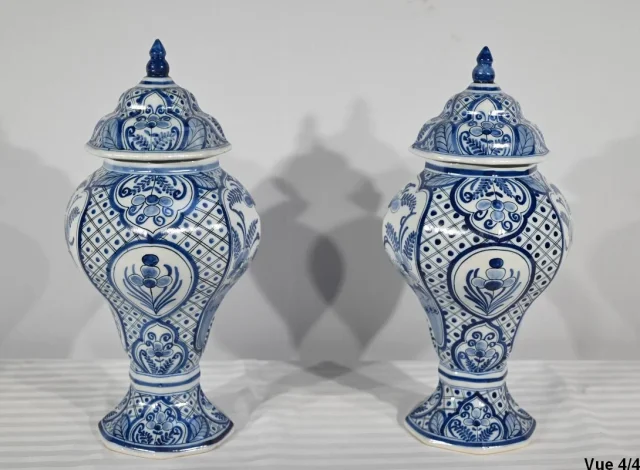 PAIR OF DELFT FAIENCE  VASES