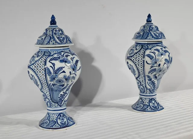 PAIR OF DELFT FAIENCE  VASES