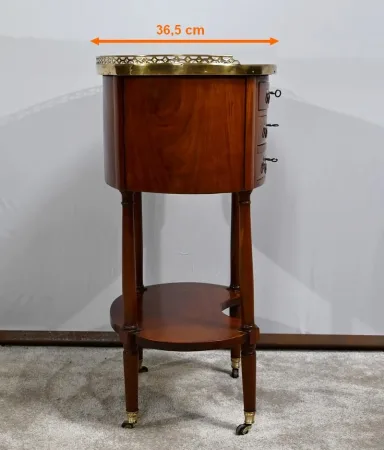 Table chiffonnière Tambour en Acajou, époque Louis XVI – 2ème partie du XVIIIe