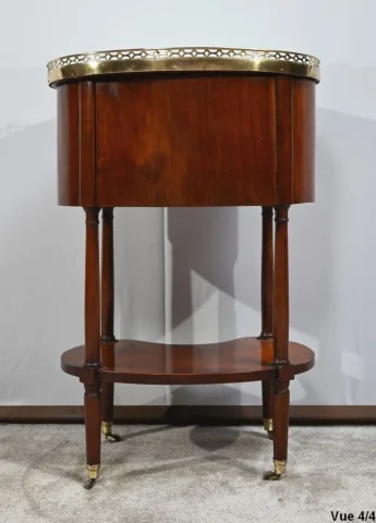 Table chiffonnière Tambour en Acajou, époque Louis XVI – 2ème partie du XVIIIe