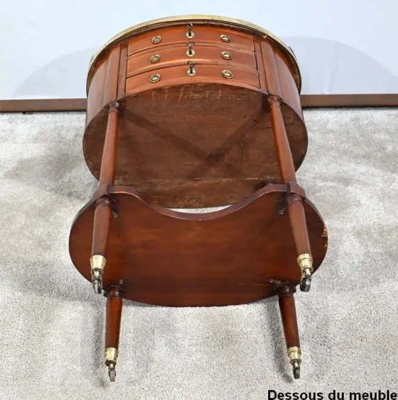 Table chiffonnière Tambour en Acajou, époque Louis XVI – 2ème partie du XVIIIe