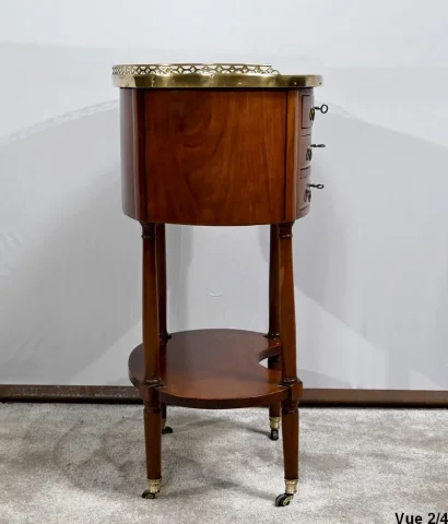 Table chiffonnière Tambour en Acajou, époque Louis XVI – 2ème partie du XVIIIe