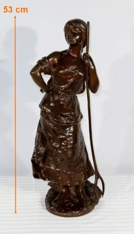 Important Bronze « Jeune Paysanne », signé H. Moreau – 2ème partie XIXe