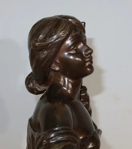 Important Bronze « Jeune Paysanne », signé H. Moreau – 2ème partie XIXe