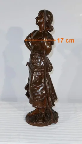Important Bronze « Jeune Paysanne », signé H. Moreau – 2ème partie XIXe