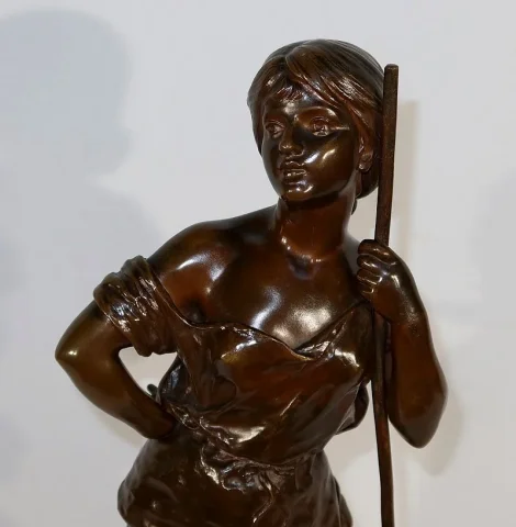 Important Bronze « Jeune Paysanne », signé H. Moreau – 2ème partie XIXe