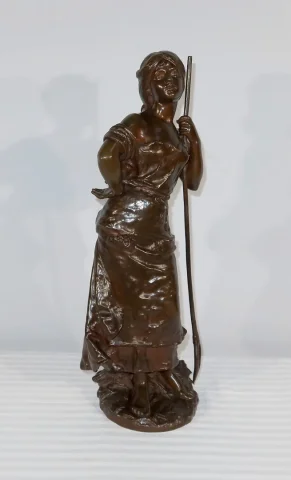 Important Bronze « Jeune Paysanne », signé H. Moreau – 2ème partie XIXe