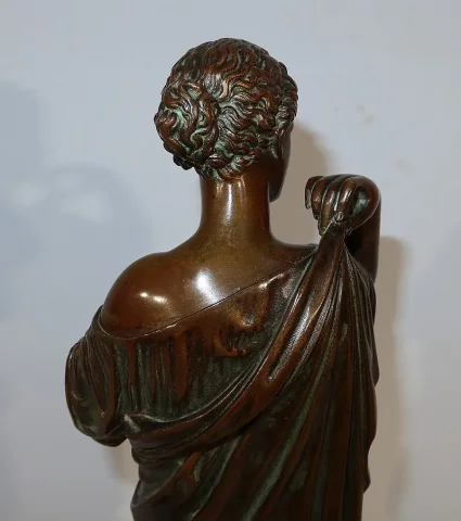Bronze « Diane de Gabies » d’après Praxitèle, signé C. Sauvage – Début XIXe