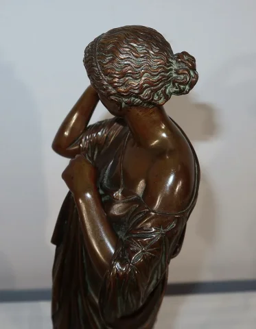 Bronze « Diane de Gabies » d’après Praxitèle, signé C. Sauvage – Début XIXe