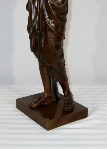 Bronze « Diane de Gabies » d’après Praxitèle, signé C. Sauvage – Début XIXe