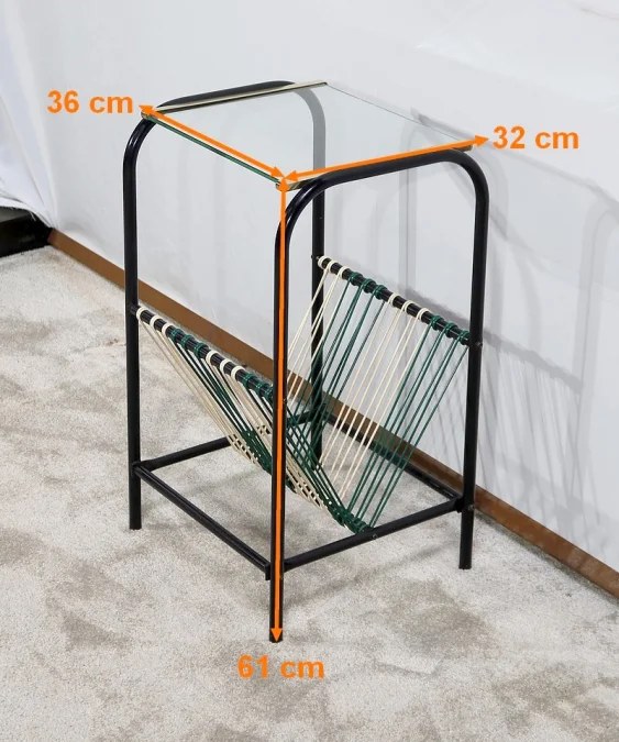 Table d’appoint Vintage avec Porte-revues Scoubidou - 1950