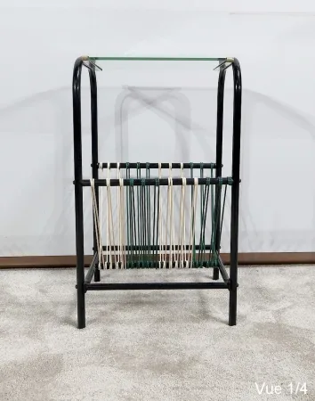 Table d’appoint Vintage avec Porte-revues Scoubidou - 1950