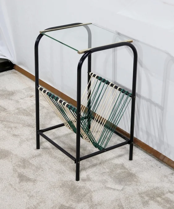 Table d’appoint Vintage avec Porte-revues Scoubidou - 1950