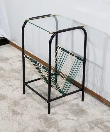 Table d’appoint Vintage avec Porte-revues Scoubidou - 1950
