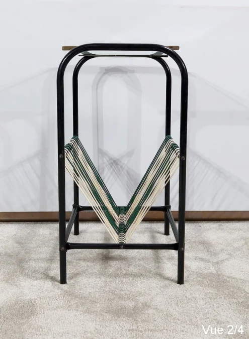Table d’appoint Vintage avec Porte-revues Scoubidou - 1950