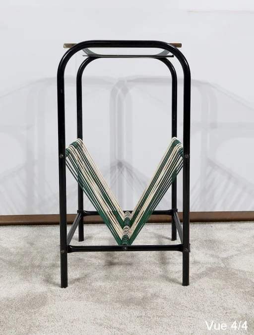 Table d’appoint Vintage avec Porte-revues Scoubidou - 1950