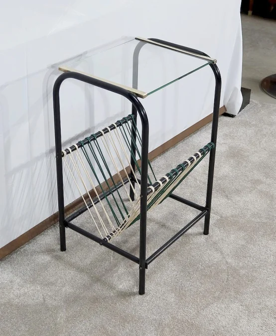 Table d’appoint Vintage avec Porte-revues Scoubidou - 1950