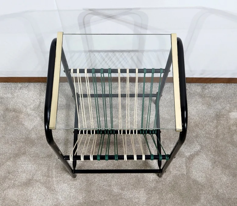 Table d’appoint Vintage avec Porte-revues Scoubidou - 1950