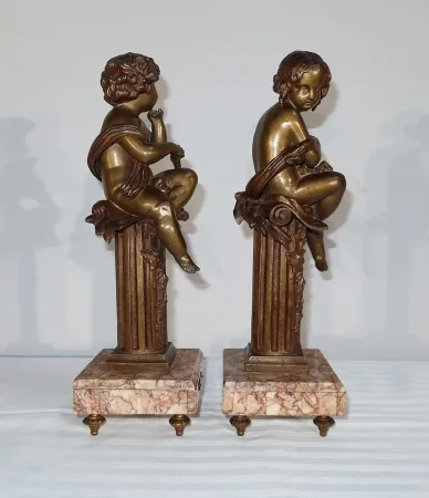 Paire de statuettes « L’Insouciant et la Rêveuse » par A. Moreau – Fin XIXe