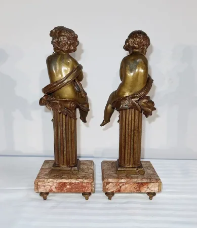 Paire de statuettes « L’Insouciant et la Rêveuse » par A. Moreau – Fin XIXe