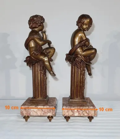 Paire de statuettes « L’Insouciant et la Rêveuse » par A. Moreau – Fin XIXe
