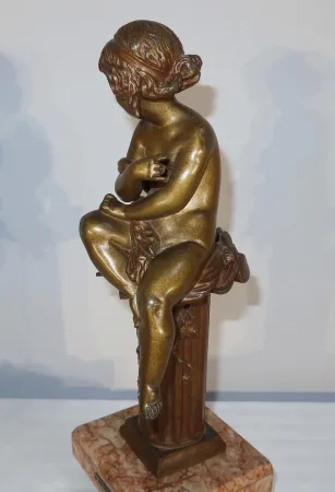 Paire de statuettes « L’Insouciant et la Rêveuse » par A. Moreau – Fin XIXe