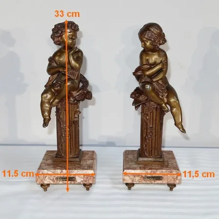 Paire de statuettes « L’Insouciant et la Rêveuse » par A. Moreau – Fin XIXe