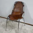 Chaise en Métal et Cuir, par C.Perriand pour les Arcs – 1960