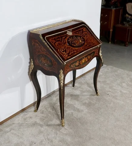 Bureau de Pente en Bois Précieux, époque Napoléon III - Milieu XIXe