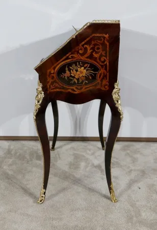 Bureau de Pente en Bois Précieux, époque Napoléon III - Milieu XIXe