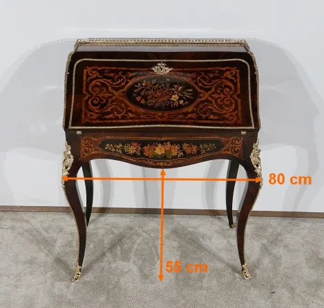 Bureau de Pente en Bois Précieux, époque Napoléon III - Milieu XIXe