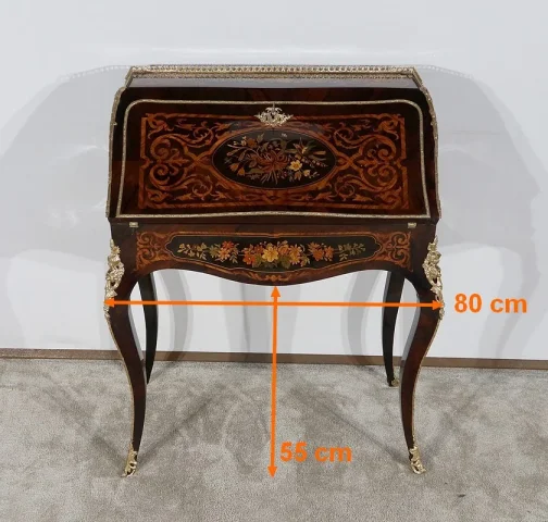 Bureau de Pente en Bois Précieux, époque Napoléon III - Milieu XIXe
