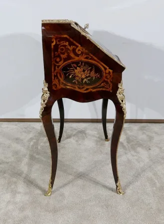 Bureau de Pente en Bois Précieux, époque Napoléon III - Milieu XIXe