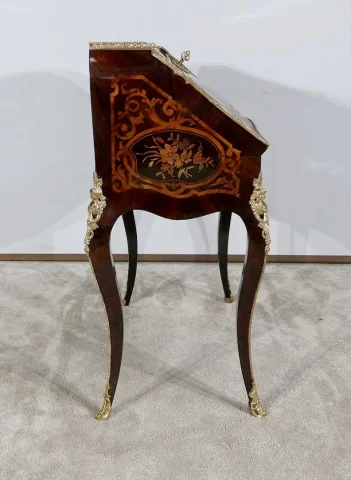 Bureau de Pente en Bois Précieux, époque Napoléon III - Milieu XIXe