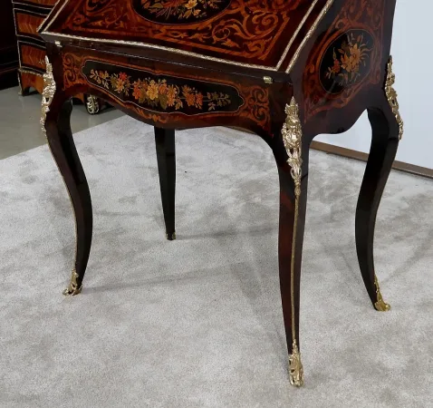 Bureau de Pente en Bois Précieux, époque Napoléon III - Milieu XIXe