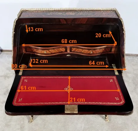 Bureau de Pente en Bois Précieux, époque Napoléon III - Milieu XIXe