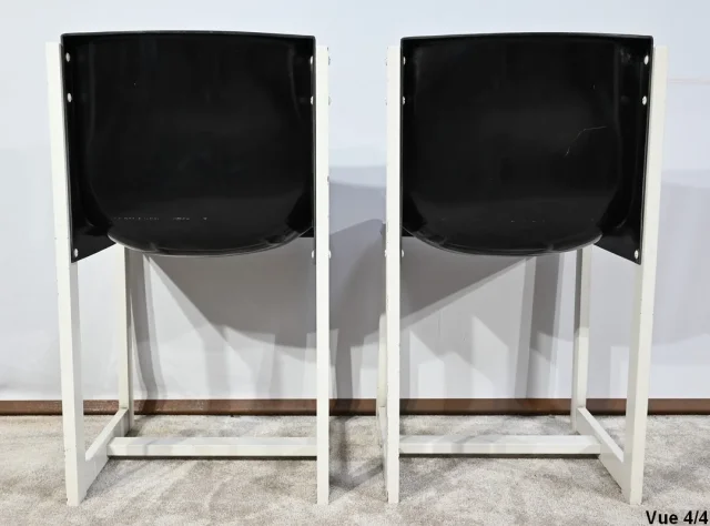 Paire de Chaises en Bois Laqué, signées P.Gautier -1960