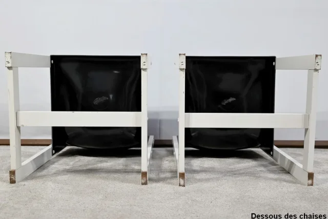 Paire de Chaises en Bois Laqué, signées P.Gautier -1960