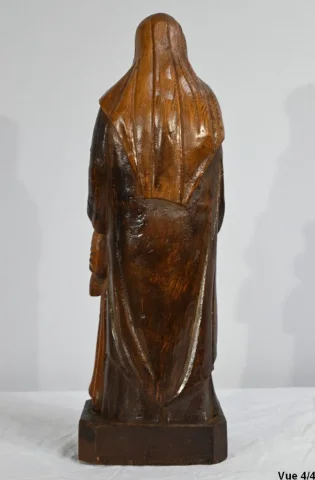 Statue de Sainte Anne en Frêne, signée E.Le Neuthier – Milieu XIXe