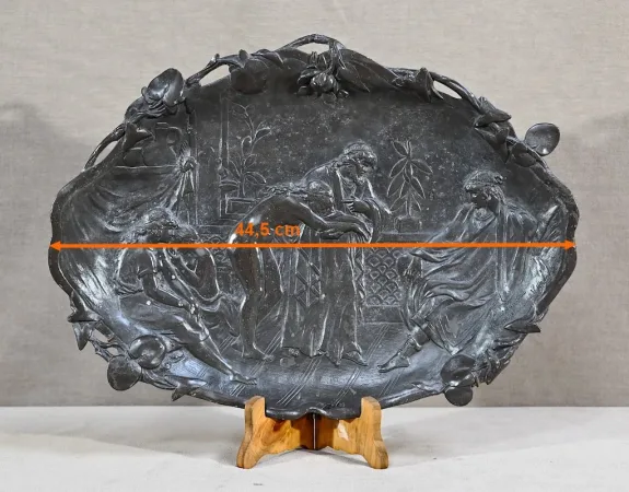 BRONZE PLATE signed by Auguste MOREAU